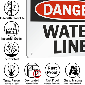 Sıcak satış alüminyum trafik işareti yol güvenliği ve işyeri inşaat tabela için tehlike işareti dikkat su hattı işareti - Product Image 5