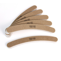 Lime à ongles durable en forme de courbe, lavable, en éponge, grain brun 100/150/180