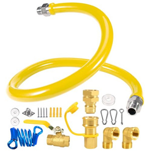 Tuyau de gaz commercial ASTM série 300 de 48 pouces * 3/4 <span class=keywords><strong>pour</strong></span> le <span class=keywords><strong>marché</strong></span> américain, ligne de gaz flexible, kits de tuyaux de gaz bleus revêtus, approuvé par la CSA, SanSheng - Product Image 1
