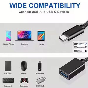 Fast Charging Data Transfer 3A Usb3.0 Female <b>to</b> <b>Usb</b> <b>Type</b>-<b>c</b> 3.1 Male Otg Cable <b>Adapter</b> for Mobile Phone Laptop - Product Image 6