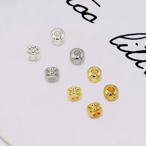 Double Line Wheel Spacer <b>Beads</b> 4mm Gold Plated Copper Round For Bracelet Making - Product Image 2