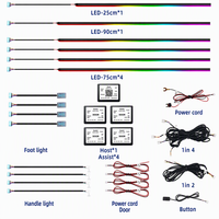Trontech Dual Zone 14 in 1 Kit Lampu Ambient Mobil CHASER RGB Kontrol Dual Zone Dapat Dipotong 110cm Strip LED Kontrol APP Sinkronisasi Musik