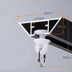 IKSUN Fourniture d'usine Tringle à rideau en aluminium robuste Tringle à rideau montée au plafond Hôtel Rail à rideau en forme de V - Product Image 5