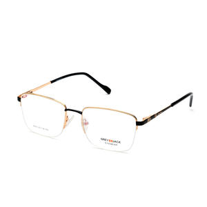 Lunettes grises Jack Metal Plano, monture carrée, demi-cercle, style professionnel unisexe, anti-UV, modèle 5076 - Product Image 5