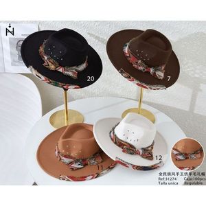 Sombrero Étnico Hecho a Mano, de Lana y Lona, Ajustable, Unisex, para Todas las Estaciones, Estilo Asiático - Product Image 3