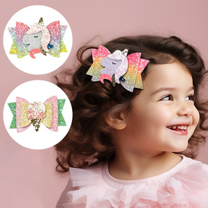 Pinza <span class=keywords><strong>para</strong></span> el pelo <span class=keywords><strong>de</strong></span> niña con diseño <span class=keywords><strong>de</strong></span> unicornio y helado, accesorio <span class=keywords><strong>para</strong></span> el pelo <span class=keywords><strong>de</strong></span> bebé, pinza <span class=keywords><strong>de</strong></span> pico <span class=keywords><strong>de</strong></span> pato <span class=keywords><strong>de</strong></span> cuero PU brillante <span class=keywords><strong>de</strong></span> cobertura completa - Product Image 2