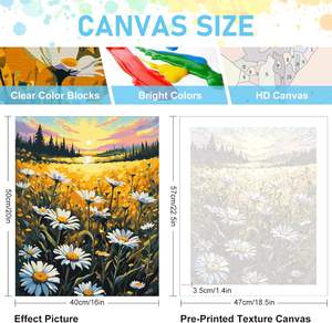 Kit de peinture par numéros SONGWOO ART pour adultes, motif fleurs et marguerites, peinture acrylique DIY par numéros - Product Image 3