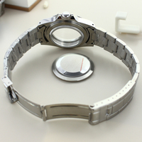 Boîtier de montre de plongée personnalisé en acier inoxydable 38 mm avec verre saphir et lunette en aluminium pour mouvement Seiko NH34 NH35 NH36 NH38 - Pièce de montre