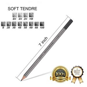 Worison 12pcs lápices de dibujo grafito dibujando lápices profesional Sketch de la escuela lápices para dibujo arte suministros - Product Image 4