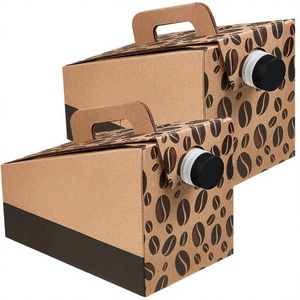 At PACK <b>Coffee</b> Paper Box with Handle Made Cardboard Material Coated Film Featuring Outlet <b>Liquid</b> Discharge Varnishing Recyclable - Product Image 2