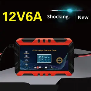 <span class=keywords><strong>Chargeur</strong></span> de batterie de voiture et de <span class=keywords><strong>moto</strong></span> de haute qualité DL 12V Intelligent à impulsions de réparation Affichage LCD DLHC -2 12W 6A - Product Image 2