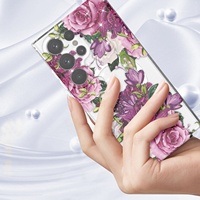 KINGSOUL Étui de téléphone pour femme S24 S23, motif floral brillant de luxe, support magnétique, antichoc, TPU+PC, plusieurs couleurs