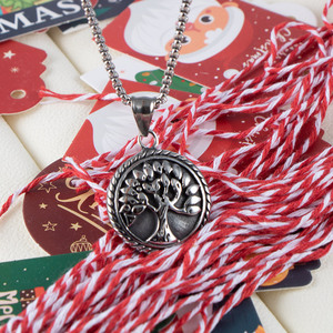 Collier pendentif arbre rond vintage avec chaîne 401*2.5*60CM, bijoux cadeau unisexe SP473 - Product Image 1