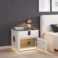 Table de chevet avec serrure à code, petite, moderne, simple, en bois massif, minimaliste, sensation haut de gamme, armoire de chevet principale