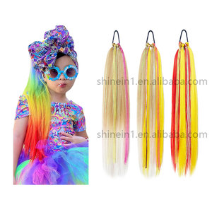 Extensions per <span class=keywords><strong>capelli</strong></span> a coda di cavallo intrecciate da 12 pollici all'ingrosso per ragazze, <span class=keywords><strong>trecce</strong></span> sintetiche colorate fatte a mano per bambini - Product Image 5