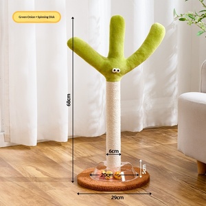 เสาข่วนแมวแบบอินเทอร์แอคทีฟ เชือกป่านธรรมชาติ ทนทาน ทำจากไม้เอ็มดีเอฟ ลายการ์ตูน/ลายต้นไม้/ลายเรขาคณิต สำหรับใช้ภายในบ้าน แก้เบื่อ - Product Image 6