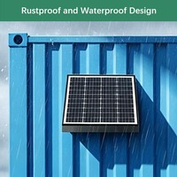 Ventilador de Extracción de Aire de Acero Inoxidable de Última Generación, con Energía Solar, de 12'', para Montaje en Pared, para Casas Contenedor Móviles/Hogares