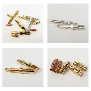 Connecteurs de faisceau de câblage automobile et pour nouvelles énergies, type banane, à broche à ressort, en laiton C3604, plaqué or, personnalisables - Product Image 1