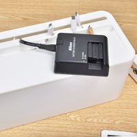 Organisateur de boîtes de rangement de gestion de câbles en plastique de bureau de haute qualité avec boîte de rangement de fil de couvercle