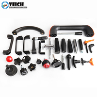 VEICHU VCN942 Steel Machine Tool Handle with Fixed Long Grip Bakelite Knob Double-Ended Screw Fastener Black/Silver Made China