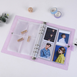 Reliure à 6 <span class=keywords><strong>anneaux</strong></span> A6 en PVC scintillant <span class=keywords><strong>4</strong></span> couleurs avec couverture de carnet de planification à feuilles mobiles, transparente, souple, légère, populaire et durable - Product Image 3