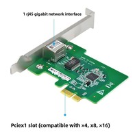 Tarjeta de Red Gigabit PCIe EFT-113 Intel I210-AT, PCIe X1 10/100/1000Mbps, Adaptador LAN RJ45 con Soporte PXE para Windows y Linux