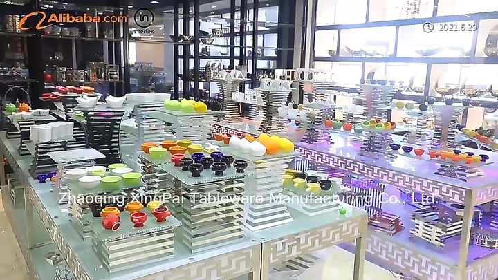 XINGPAI Catering Decorations Wedding Riser Buffet Stand Elegant Silver ...