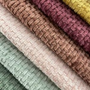 Dernier design, tissu en velours chenille tricoté uni, 100% polyester, pour housse de canapé <span class=keywords><strong>2</strong></span> <span class=keywords><strong>places</strong></span>, décoration intérieure, rideau, utilisation automobile - Product Image 2