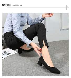 Zapatos <span class=keywords><strong>DE</strong></span> TRABAJO <span class=keywords><strong>DE</strong></span> VESTIR sin cordones negros para mujer profesional, 5cm <span class=keywords><strong>de</strong></span> alto, medio largo, cómodo, pies no cansados, <span class=keywords><strong>azafata</strong></span> - Product Image 2