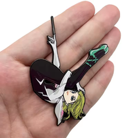 Nouvelle mode, sexy, fille, anime, dessin animé, vente en gros, métal sablé, nickelé noir, badge de revers, épingle en émail dur