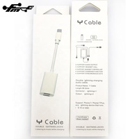 Konverter Audio Iphone 2 In 1, Adaptor USB Kabel Aux Jack Earphone Splitter untuk iPhone