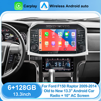 Autoradio Android avec écran tactile de 13,3 pouces pour Ford F150 Raptor 2009-2014, multimédia, Carplay, navigation audio, unité de panneau de climatisation