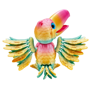 Figurine articulée de toucan imprimée en 3D avec yeux en verre, articulations mobiles, jouet anti-stress, décoration de bureau, cadeau oiseau, unisexe, à partir de 7 ans - Product Image 2