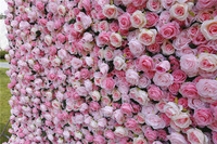 Décor mural en fleurs de soie 5D à effet dégradé, avec support en tissu, pour la décoration de mariages et l'aménagement d'événements en extérieur