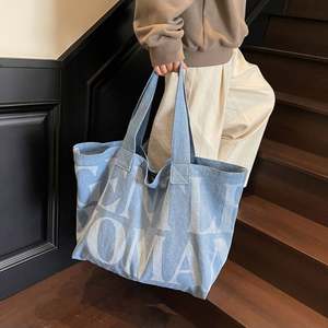 Eco-Friendly Large Reusable Cotton Canvas Shoulder Tote <b>Bags</b> for Women Custom Logo Zipper Closure for <b>Travel</b> - Product Image 5