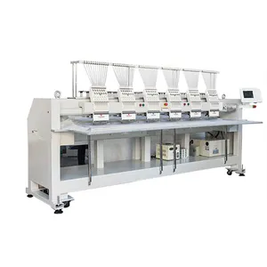 Full New warranty 2 years 6 heads high quality computer controlled falt/garment/cap 400*(500*800) area embroidery machine