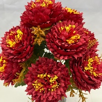 Bouquet de pivoines artificielles en soie, fausses pivoines avec étamines dorées et verdure pour la décoration florale de mariage et de la maison