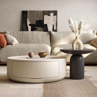 Table basse moderne de luxe avec rangement, plateau en bois durable pour salon, meubles de maison