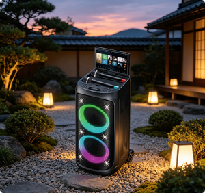 Haut-parleur portable karaoké avec écran <span class=keywords><strong>TV</strong></span> Wi-Fi et 2 micros sans fil, compatible <span class=keywords><strong>YouTube</strong></span> - Product Image 4