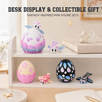 Ensemble d'œufs de dragon fantastiques imprimés en 3D avec figurine de mini-dragon, 6 styles de collection