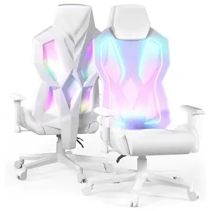 Video Trò chơi ghế LED silla Gamer đầy đủ màu trắng mát mẻ nhựa lưới chơi game đua ghế với RGB tựa lưng chơi game ghế với đèn LED