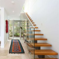 Escaliers préfabriqués en acier au carbone à double poutre, design extérieur