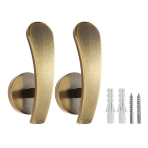 Nouvelle conception moderne en métal, poignée de porte épaissie à angle plat, créative, sans perçage, sans installation, crochet mural, vente chaude - Product Image 1