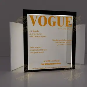 Sfondo personalizzato per fotografie di matrimoni in PVC per riviste con scatola fotografica sfondo per eventi scenografia in voga