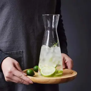 Bulk Selling 500ml Glass Pot Modern Juice Carafe With Wide Opening And Slim Waist
