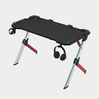 Meubles de conception moderne en cuir Pu imperméable de haute qualité, Table d'ordinateur de jeu RGB LED Pc avec lumière Led