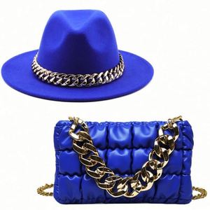 Nuevo Diseño Personalizado de Sombrero Fedora y Bolso de Mano para Mujer, Conjunto de Invierno, Poliéster/Algodón Ecológico, Informal, para Fiestas al Aire Libre - Product Image 3