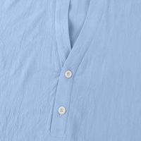 Chemise décontractée pour homme, haut ample à col en V et manches courtes, T-shirt élégant pour le printemps et l'été