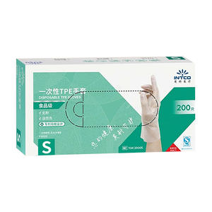 Gants jetables en TPE Intco, qualité alimentaire, pour le nettoyage de la cuisine, protection transparente, épaissis, en boîte - Product Image 1