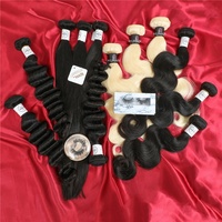 Extensions de cheveux humains lisses naturels 1B, soyeux et raides comme des baguettes, double trame, vente en gros pour revendeurs de cheveux